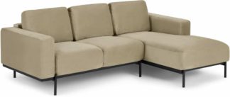 An Image of Jarrod Right Hand Facing Chaise End Corner Sofa, Plush Taupe Velvet