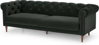 An Image of Barstow 3 Seater Sofa, Dark Anthracite Velvet