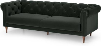 An Image of Barstow 3 Seater Sofa, Dark Anthracite Velvet
