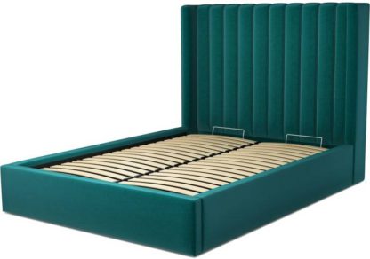 An Image of Custom MADE Cory Double size Bed with Ottoman, Tuscan Teal Velvet