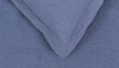 An Image of Heal's Washed Linen Blue Double Duvet Cover