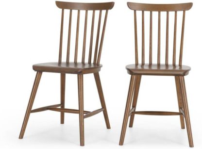 An Image of Set of 2 Deauville Dining Chairs, Dark stain Oak