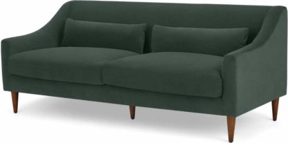 An Image of Herton 3 Seater Sofa, Autumn Green Velvet