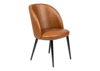 An Image of Heal's Austen Dining Chair Grey Leather Black Leg