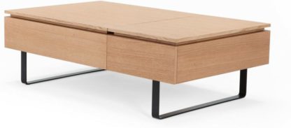 0a4bbb1742b9f21376e57219ce9e7e8522f82c15902ea96803e5dc04ab03a33b.jpg An Image of Flippa Functional Coffee Table with Storage, Oak