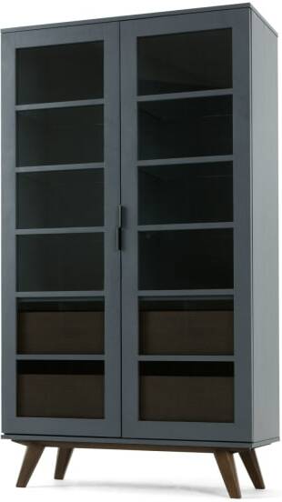 An Image of Aveiro Display Cabinet, Grey and Glass