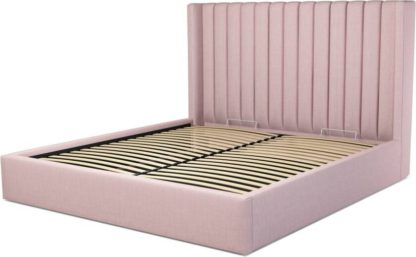 An Image of Custom MADE Cory Super King size Bed with Ottoman, Tea Rose Pink Cotton