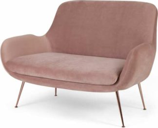 An Image of Moby 2 Seater Sofa, Vintage Pink Velvet