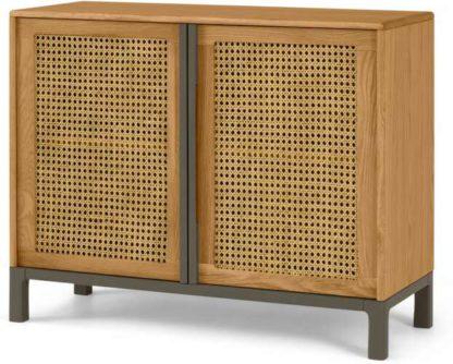 An Image of Reema Compact Sideboard, Oak & Grey