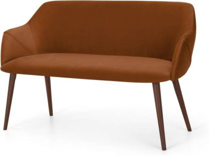 An Image of Lule Dining Bench, Rust Velvet