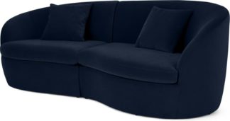 An Image of Reisa 3 Seater Sofa, Ink Blue Velvet