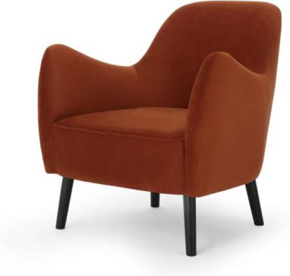 An Image of Davis Accent Armchair, Nutmeg Orange Velvet