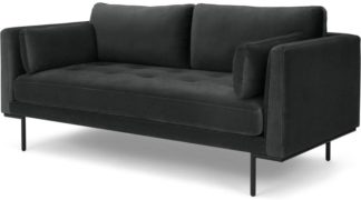 An Image of Harlow Large 2 Seater Sofa, Midnight Grey Velvet