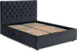 An Image of Skye King Size Bed with Storage Drawers, Midnight Grey