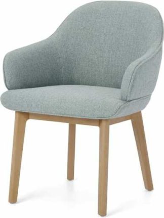 An Image of Erdee Carver Dining Chair, Grey Blue Weave