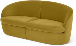 An Image of Reisa 2 Seater Sofa, Vintage Gold Velvet