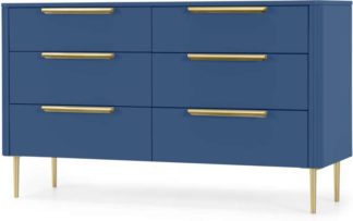 An Image of Ebro Wide Chest of Drawers, Blue