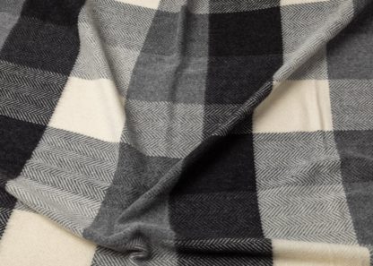 An Image of Heal's Merino & Cashmere Check Throw Black and White