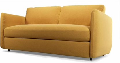 An Image of Fletcher 3 Seater Sofabed with Pocket Sprung Mattress, Yolk Yellow