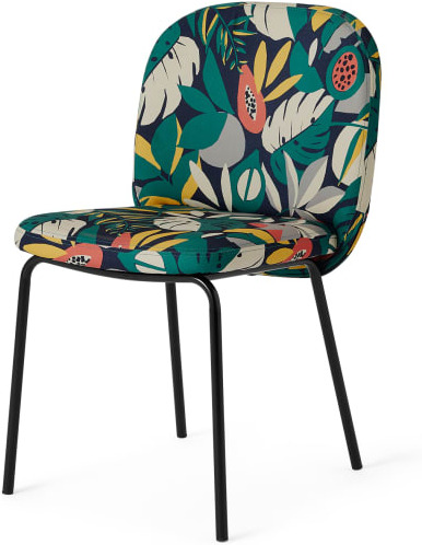An Image of Safia Dining Chair, Curator Print & Black Legs