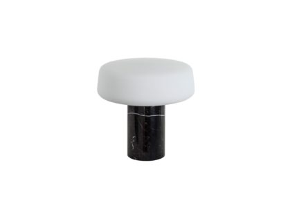 An Image of Case Solid Table Lamp Small Nero Marquina Marble