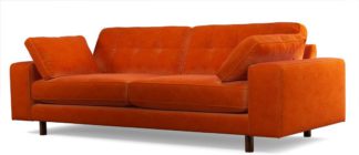 An Image of Content by Terence Conran Tobias, 3 Seater Sofa, Plush Paprika Velvet, Dark Wood Leg