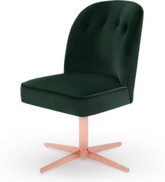 An Image of Margot Office Chair, Pine Green Velvet and Copper