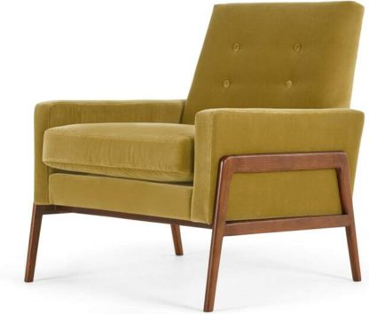 An Image of Cecil Accent Armchair, Cotton Velvet Gold