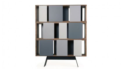 An Image of De La Espada Different Trains Narrow 2-Tier Cabinet Walnut