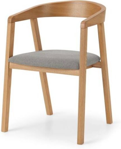 An Image of Placido Carver Dining Chair, Oak & Cool Grey