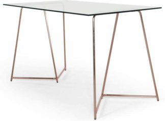 An Image of Patrizia Desk, Copper and Clear Glass
