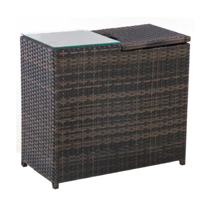 An Image of Kendel Garden Ice Bucket Side Table in Brown Weave