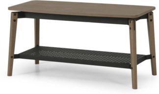 An Image of Mellor Hallway Bench, Dark Stained Oak & Textured Charcoal