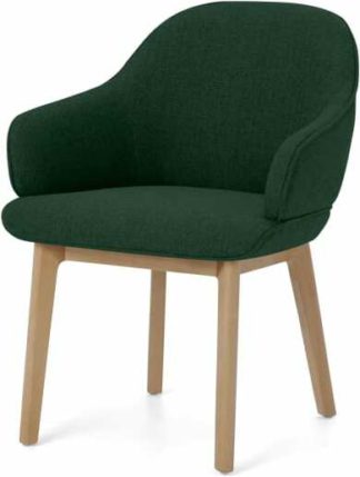 An Image of Erdee Carver Dining Chair, Forest Green Weave