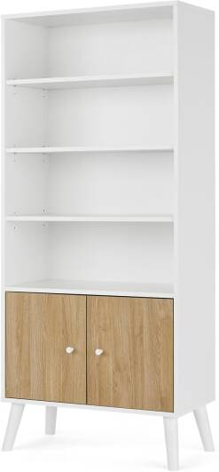 An Image of Larsen Shelving Unit, Oak Effect & White