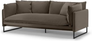 An Image of Malini 3 Seater Sofa, Latte Velvet