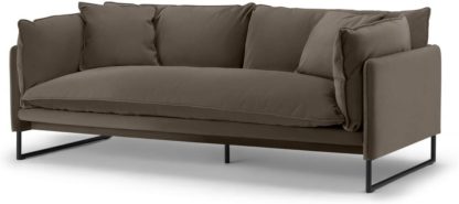 An Image of Malini 3 Seater Sofa, Latte Velvet