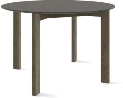 An Image of Custom MADE Niven 4 Seat Round Dining Table, Concrete and Smoked Oak
