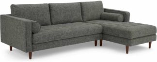 An Image of Scott 4 Seater Right Hand Facing Chaise End Corner Sofa, Iron Weave