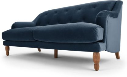 An Image of Ariana 3 Seater Sofa, Sapphire Velvet