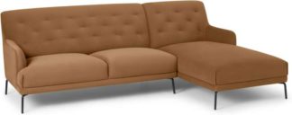 An Image of Attwood Right Hand Facing Chaise End Corner Sofa, Golden Amber Velvet