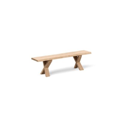 An Image of Heal's Oslo Bench 200x35cm White Oiled Oak Straight Edge Not Filled