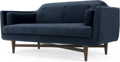 An Image of Imani Large 2 Seater Sofa, Navy Cotton Velvet