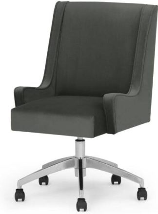 An Image of Higgs Office Chair, Steel Grey Velvet