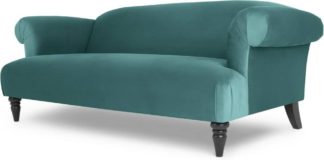 An Image of Claudia 3 Seater Sofa, Peacock Blue Velvet