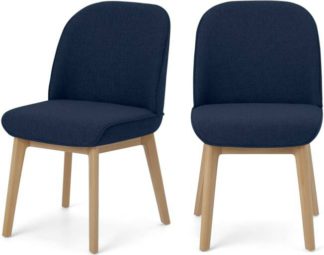 An Image of Erdee Set of 2 Dining Chairs, Midnight Blue Weave