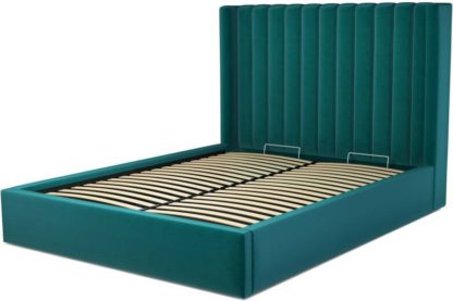 An Image of Custom MADE Cory King size Bed with Ottoman, Tuscan Teal Velvet