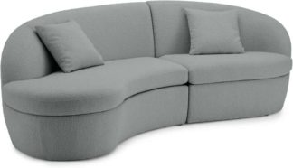 An Image of Reisa Left Hand Facing Chaise End Sofa, Steel Boucle