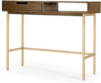 An Image of Tayma Console Table, Acacia Wood & Brass