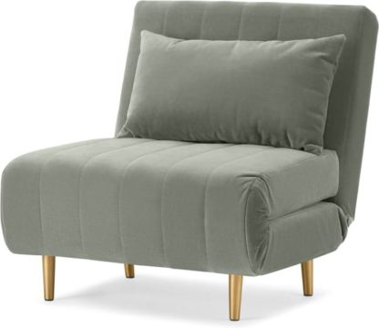 An Image of Bessie Single Sofa Bed, Sage Green Velvet